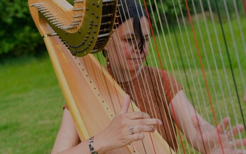 Een vrouw speelt harp, Antoinette Verkuijl-Rath Lievens Communiatie